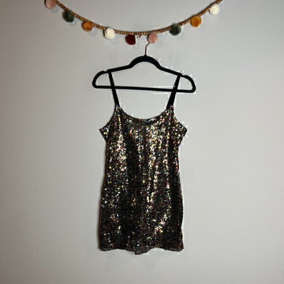 Free People sequin sheer mini dress - Picture 1 of 6